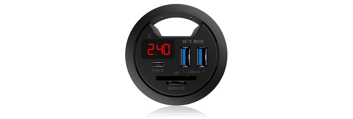 Icy Box Usb3.0 Hub Table Hub Ib-Hub1404, Con 2x Lectores De Tarjetas,