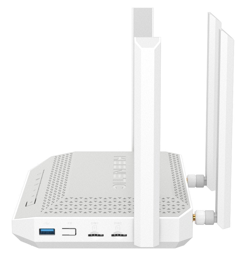 Router  Keenetic Hero 4g+ (Kn-2312)  Inalámbrico Gigabit Ethernet Doble Banda (2,4 Ghz / 5 Ghz) Gris, Blanco