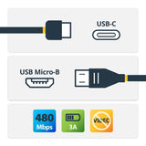 Cable Adaptador De 50cm Usb-C  Cabl Micro Usb-B - Usb 2.0