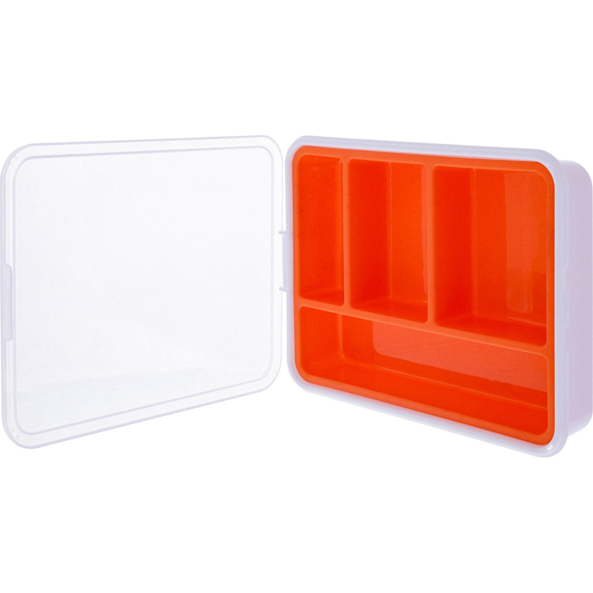 Inline® Small Components Box, 4 Compartments, 180x140x40mm, Orange