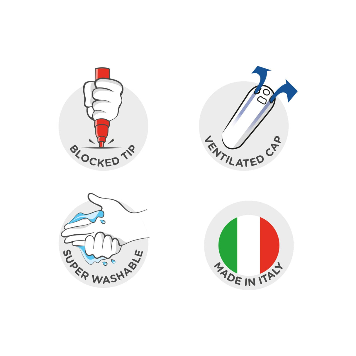 Carioca Jumbo Pack De 50 Rotuladores - Cuerpo Octogonal Maxi - Tinta Superlavable - Punta Maxi 6mm Bloqueada - Tapa