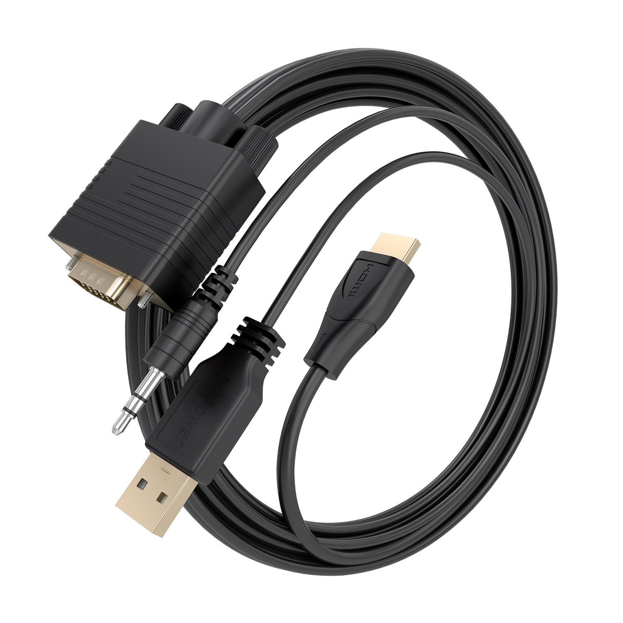 EAN 8435739904749 - AISENS A115-1007 adaptador de cable de vídeo 1 m VGA (D-Sub) + 3.5mm + USB Type-A HDMI tipo A (Estándar) imagen 2