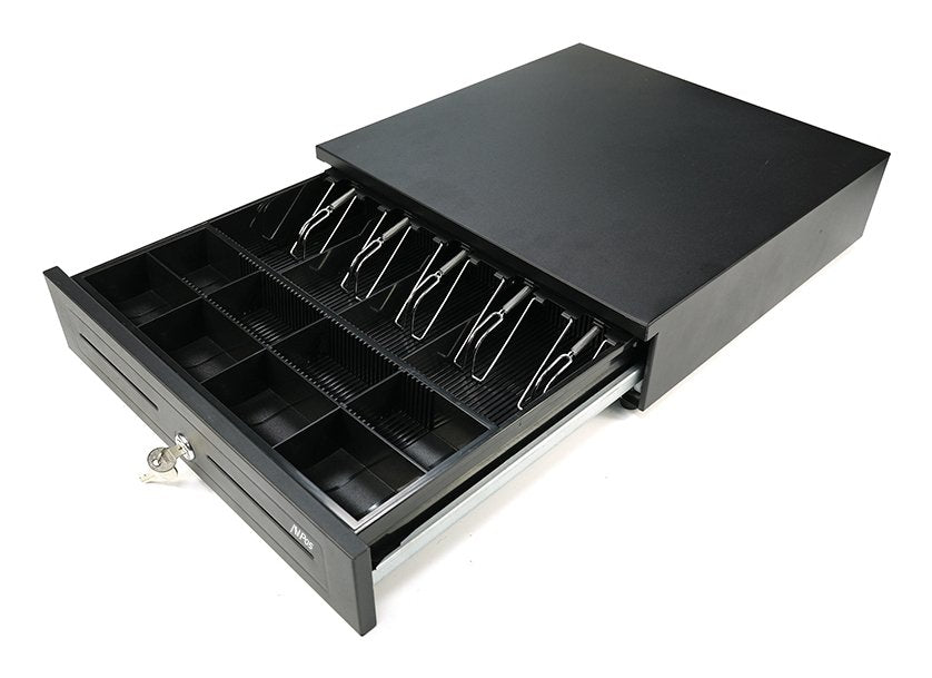 Avpos Cash-U285 Cajon Portamonedas 41cm Automatico - 5 Posiciones Billetes - 8 Posiciones Monedas - Rj11 - Acero De