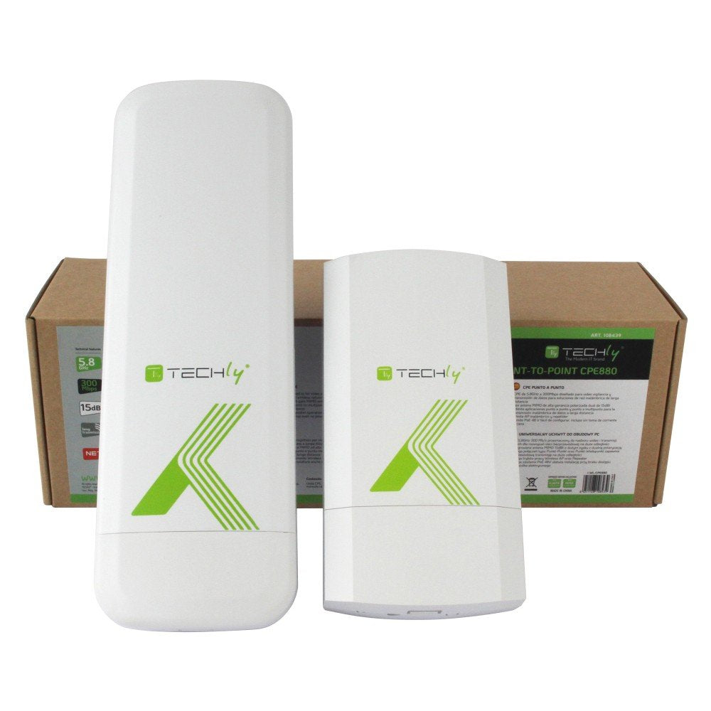 Techly I-Wl-Cpe880 Dispositivo Externo Cpe/Punto De Acceso/Repetidor 5.8ghz 15dbi 300mb/S