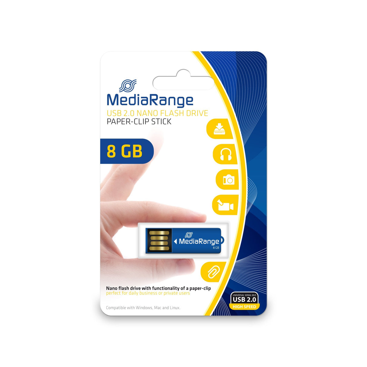 Mediarange Mr975 Unidad Flash Usb 8 Gb Usb Tipo A 2.0 Azul