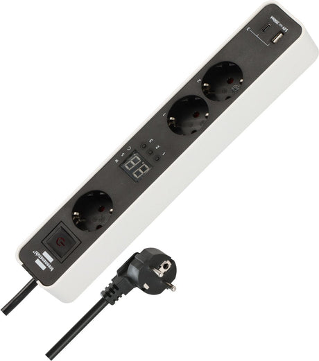 EAN 4007123686674 - Brennenstuhl 1153230026 base múltiple 1,5 m 3 salidas AC Interior Negro, Blanco imagen 8