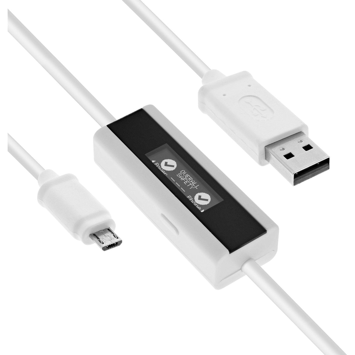 Inline Usb Smart Control, Multímetro, Monitoreo De Carga, Cable Usb A A Micro-B Con Pantalla, 1 M