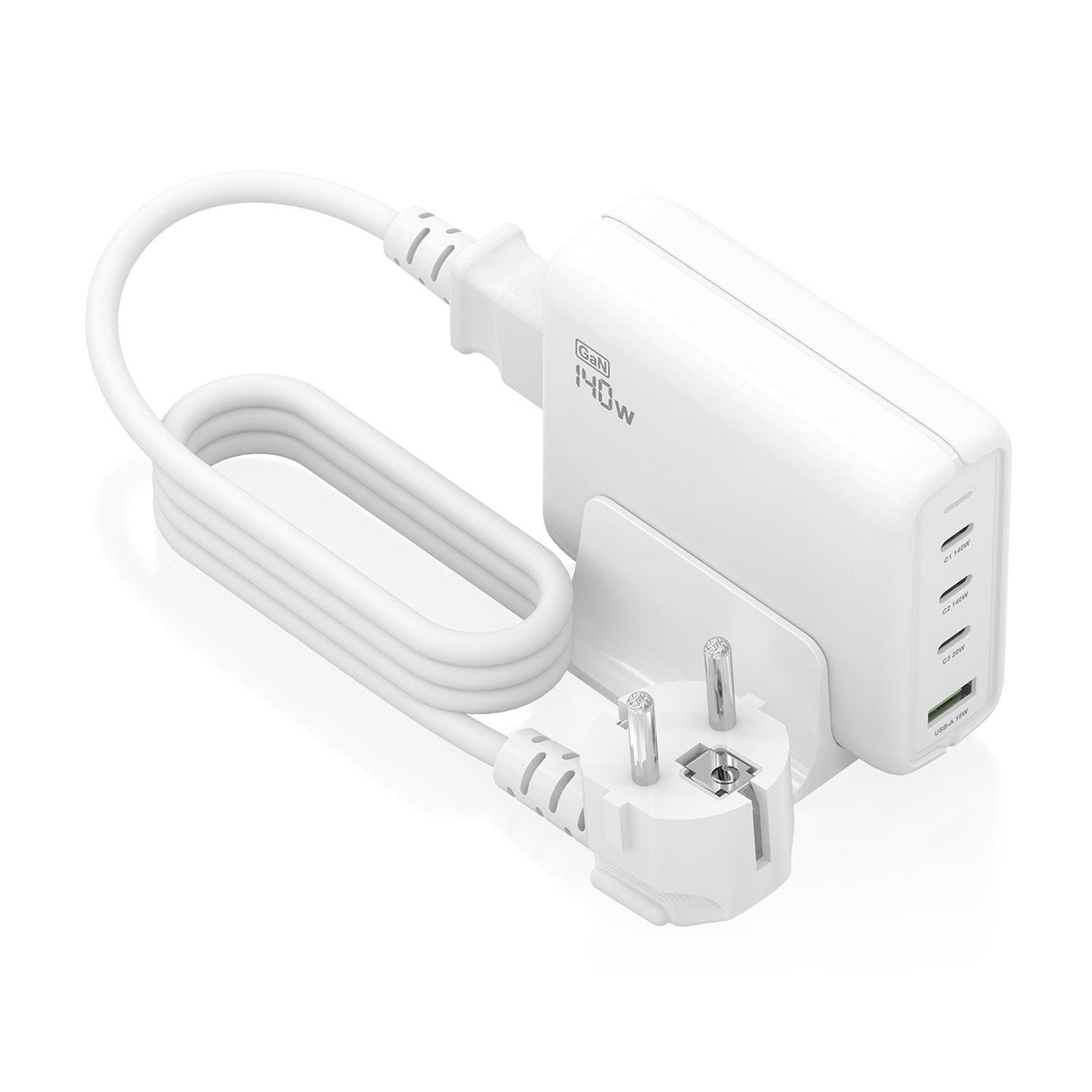 Aisens Cargador Sobremesa Gan 140w, 3xusb-C Pd3.1 Qc4.0 Qc5.0, 1xusb-A Qc3.0, Blanco