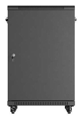 Lanberg Rack Cabinet 19 " Free Standing 18u 600x600 Flat Pack With Glass Door Black