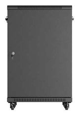 Lanberg Rack Cabinet 19 " Free Standing 18u 600x600 Flat Pack With Glass Door Black