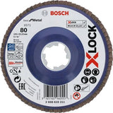 Bosch X-Lock Fächerscheibe X571 Best For Metal, Ø 125mm, K80, Schleifscheibe 2608619211