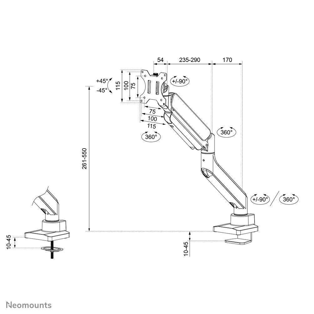 Neomounts By Newstar Soporte 100x100 -18kg 17-49'' Neig Schwenk Blanco