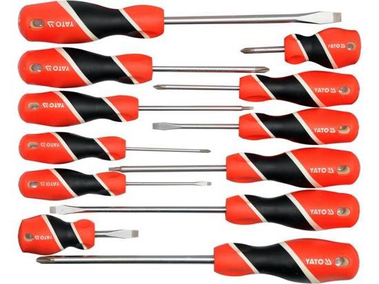 Yato Wkretaki Komplet 12szt. Plaskie Krzyzowe Kwadrat, S2 58 Hrc, 25967