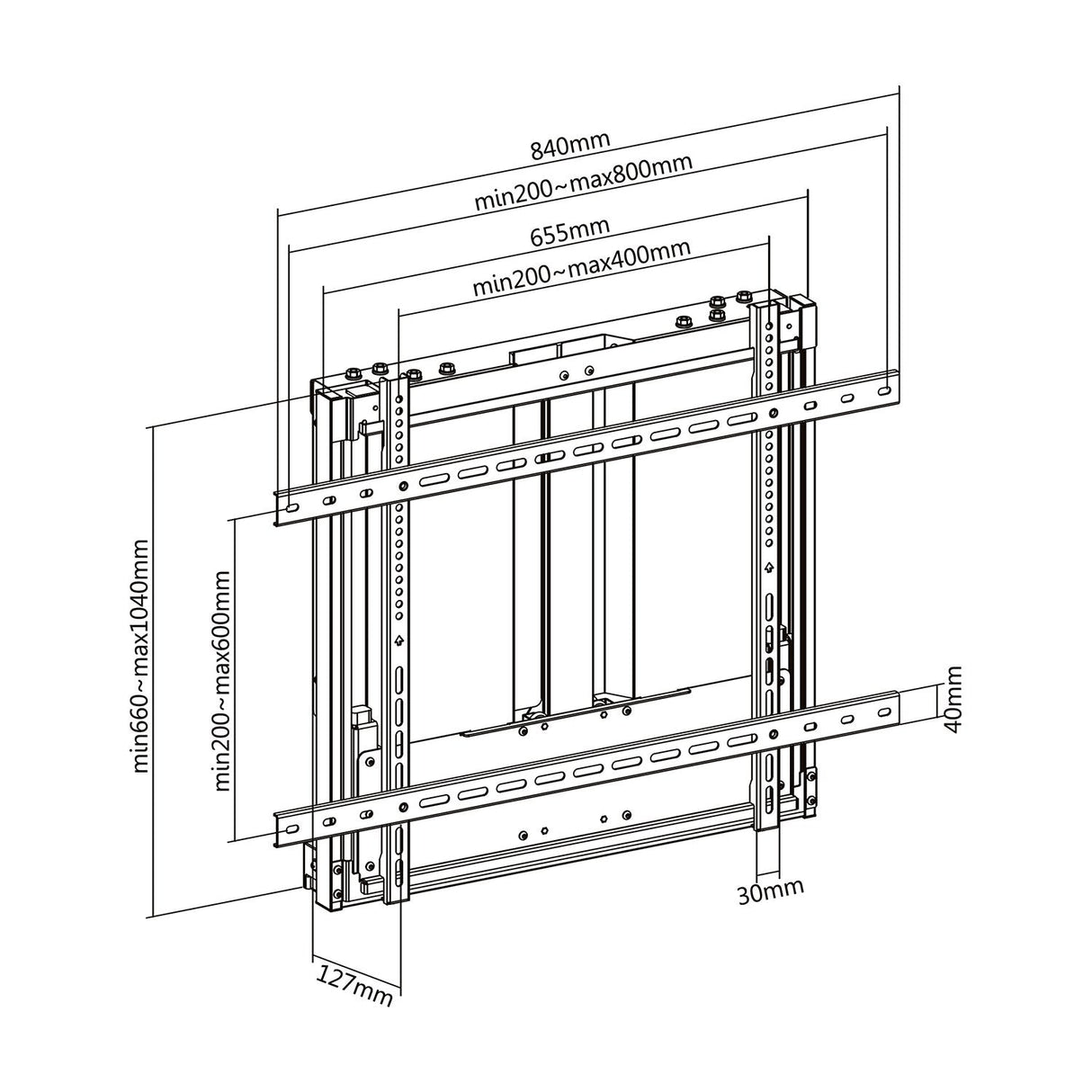 Aisens Soporte De Pared Contrapeso Pro Para Tv 60-90kg De 70-100, Negro