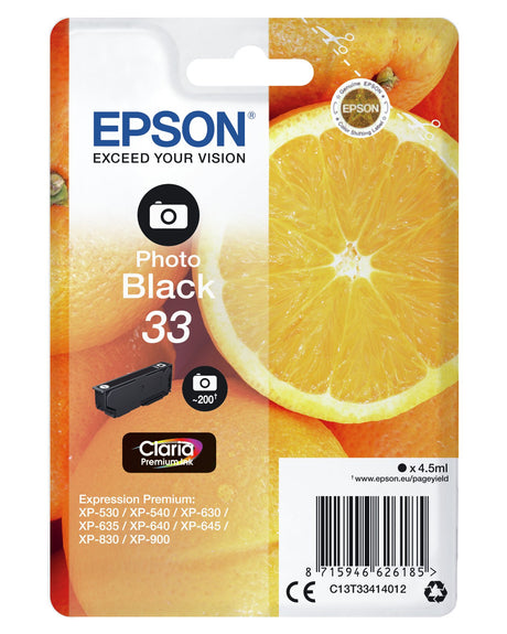 EAN 8715946626192 - Epson Oranges C13T33414022 cartucho de tinta 1 pieza(s) Original Foto negro imagen 2