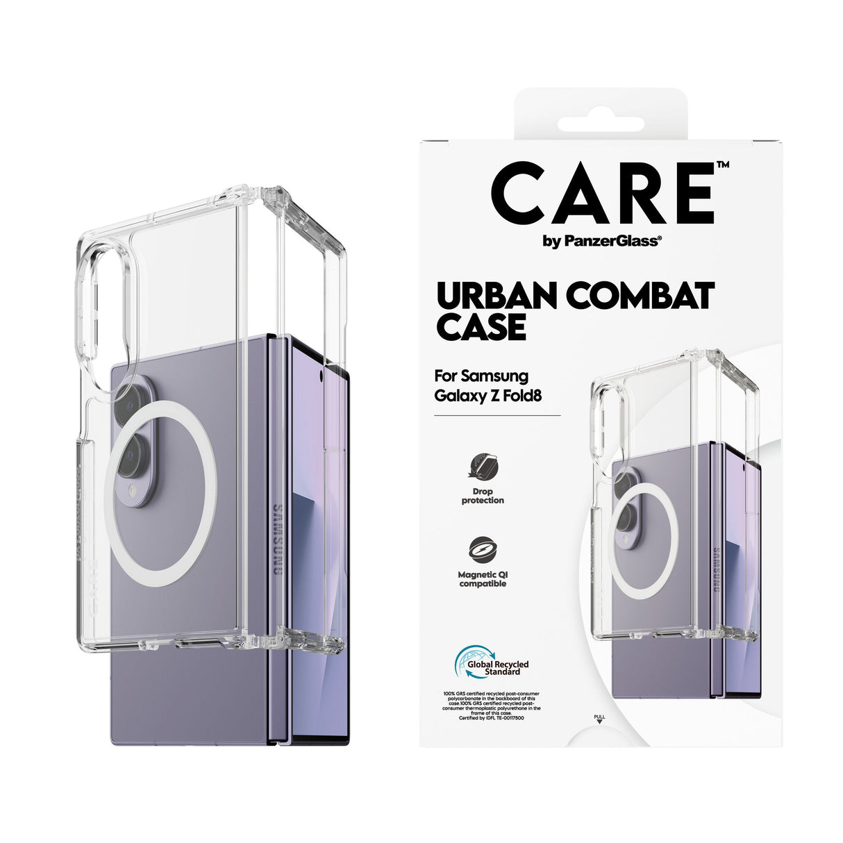 Panzerglass Care Urban Combat Case Transparentee W Blanco Qi Samsung Galaxy Z Fold8