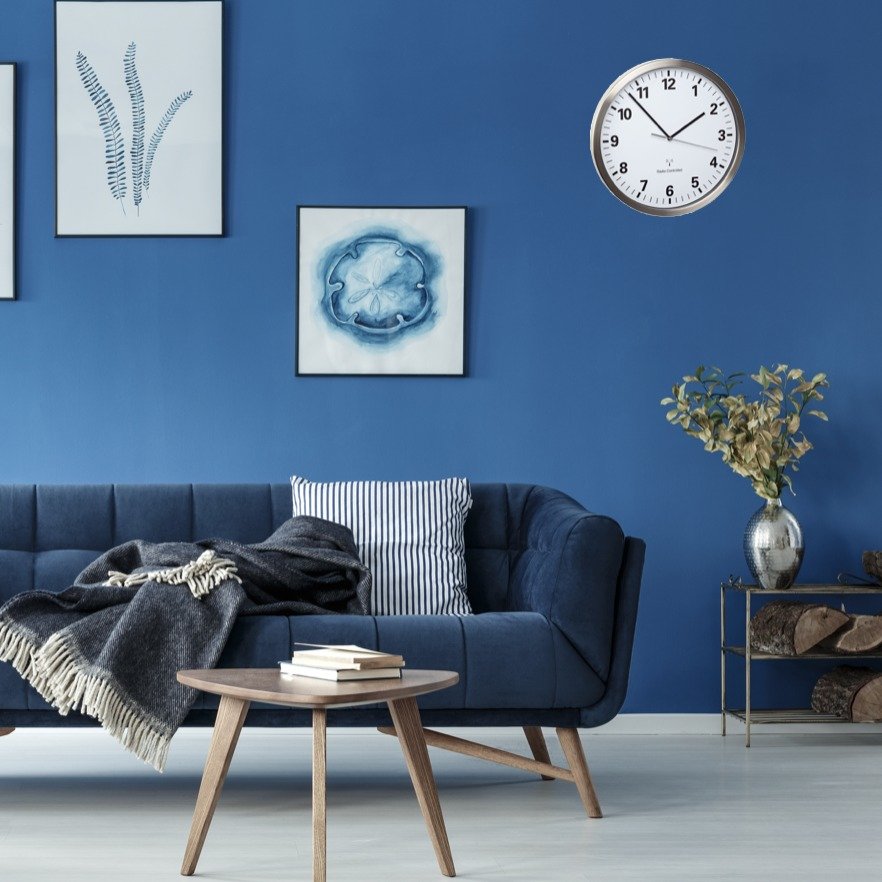 Tfa Dostmann Reloj De Pared Controlado Por Radio Con Marco De Acero Inoxidable Blanco (L) 305 X (B) 43 X (H) 305 Mm