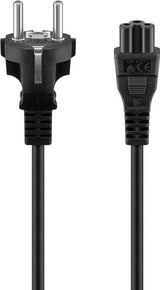 Cable Alimentacion Cee-7/7  Schuko  A C5 Trebol 1,00 Metro Negro