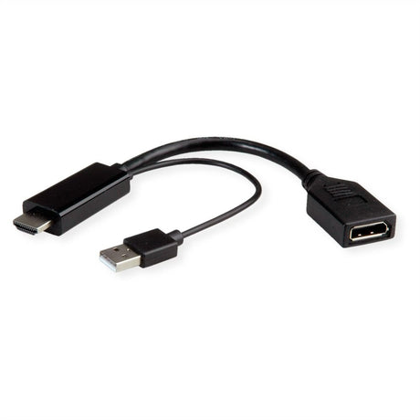 EAN 7630049619470 - ROLINE 12.03.3147 adaptador de cable de vídeo 0,15 m HDMI + USB DisplayPort Negro imagen 1