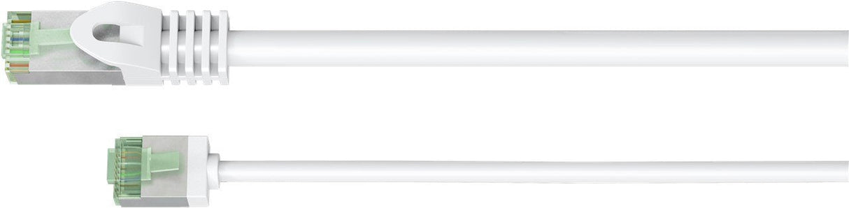 Goobay Cable Patch Ultraflexible Cat.8.1 Delgado, U/Ftp Blanco, 5 Metros, Clavijas Extracortas 74363