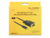 Delock Cable Usb Tipo-C Macho > Vga Macho Dp-Alt Mode 3 M Negro