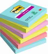 Post-It Notas Adhesivas Super Sticky 4 Colores Lugares Miami 76x76 6 Blocs