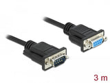 Delock Rs-232 Cable Seriell D-Sub9 Stecker Zu Buchse Nullmodem Mit Schmalem Steckergehäuse 3 M