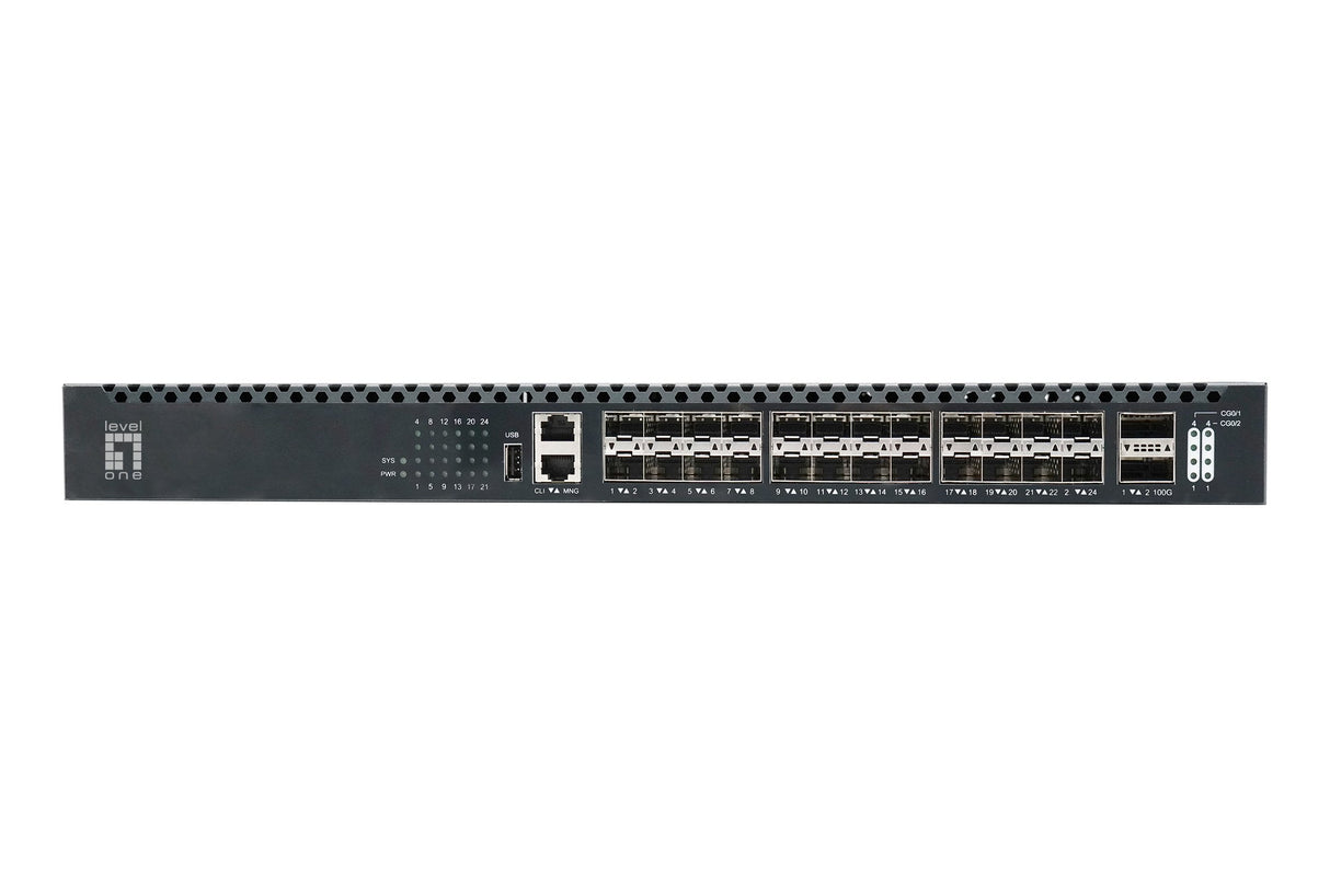 Levelone Switch 26x Ge Xqs-3126 2x40 100gbe 19" 185w 24xpoe