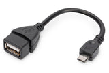Cable Digitus Adaptador Usb 2.0 Otg Tipo Micro B - A M/H 0,2m Sw