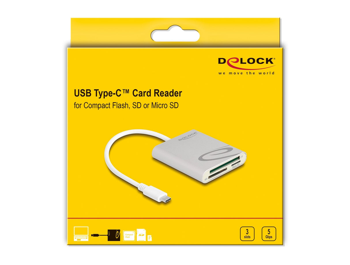 Delock Card Reader Usb Type-Cö Para Compact Flash, Sd