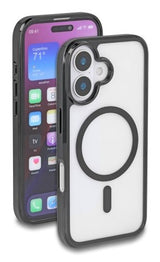 Schutzhülle Für Iphone 16 Kompatibel Mit Magsafe Transparent-Schwarz
