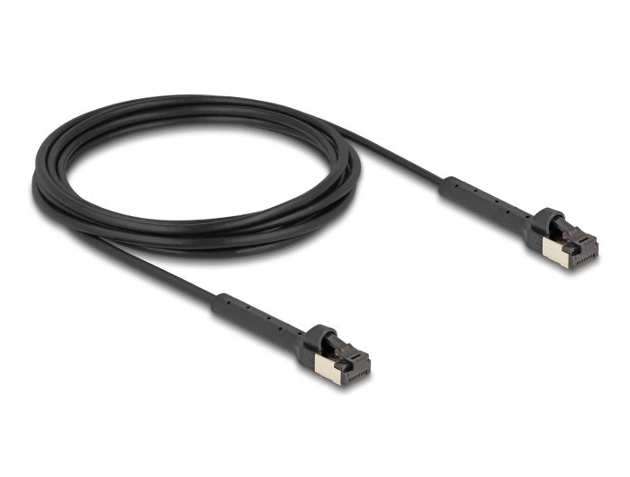 Delock Rj45 Slim Netzwerkcable Cat.8.1 U Ftp Winkelbar Bis 40 Gbps Schwarz 3 M