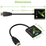 Techly Hdmi -> Vga+3.5mm M/F Negro