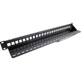 Patch Panel Inline Blank 19" 24 Puertos 1u Negro