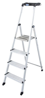 Escalera 4 Peldaños De Aluminio Krause Secury 126528