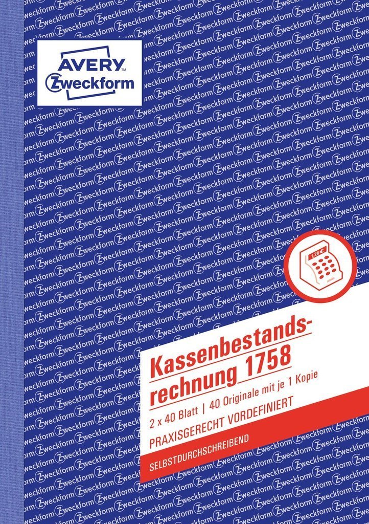 Avery Zweckform Kassenbuch - 40 Hoja - A5 (148 X 210 Mm)
