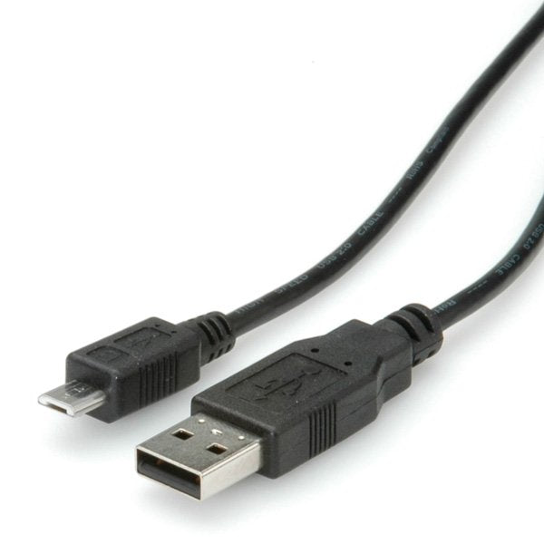 Roline Usb2.0 Cable A-Microb. M/M. Black. 3.0m