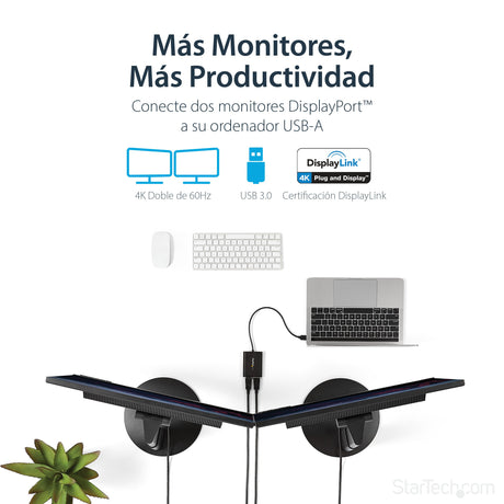 EAN 0065030878487 - StarTech.com USB32DP24K60 Adaptador gráfico USB 4096 x 2160 Pixeles Negro imagen 8