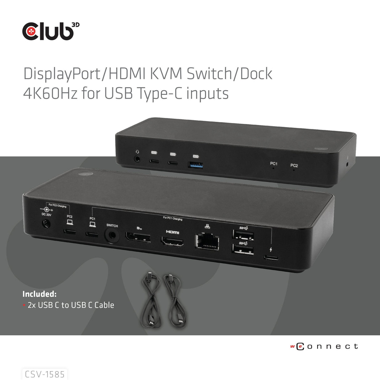 EAN 8719214472870 - CLUB3D CSV-1585 interruptor KVM Negro imagen 4