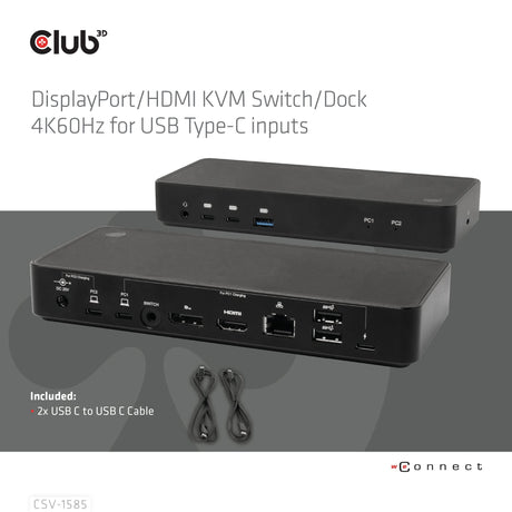 EAN 8719214472870 - CLUB3D CSV-1585 interruptor KVM Negro imagen 4