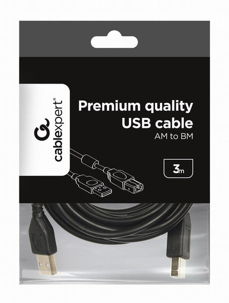 EAN 8716309052146 - Gembird 3m USB 2.0 A/B M cable USB USB A USB B Negro imagen 3