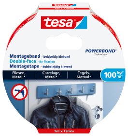 Tesa Montageband Fliesen&Metall 100kg 1.5m X 19mm