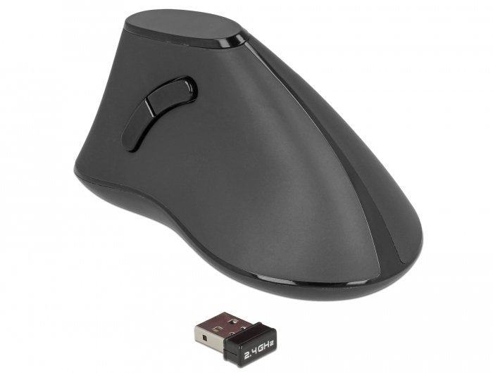 Delock Raton Ergonómico Vertical Óptico De 5 Botones Inalámbrico De 2,4 Ghz - Silencioso