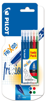 Pilot Pack De 6 Recambios Para Frixion Ball Y Frixion Clicker - Punta De Bola Redonda 0.7mm - Trazo 0.4mm - Colores: 3x Azul, 1x Negro, 1x Rojo Y 1x Verde