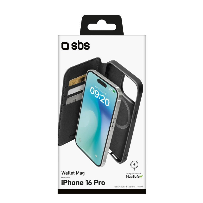 Sbs Book Wallet Magsafe Iphone 16 Pro Schwarz