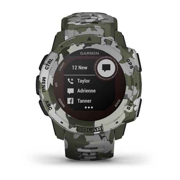 Reloj Deportivo Con Gps Garmin Instinct Solar Camo Militar Pantalla 23*23mm Carga Solar Frec Cardiaca Pulsioximetro Notific. -Caja Reforzada