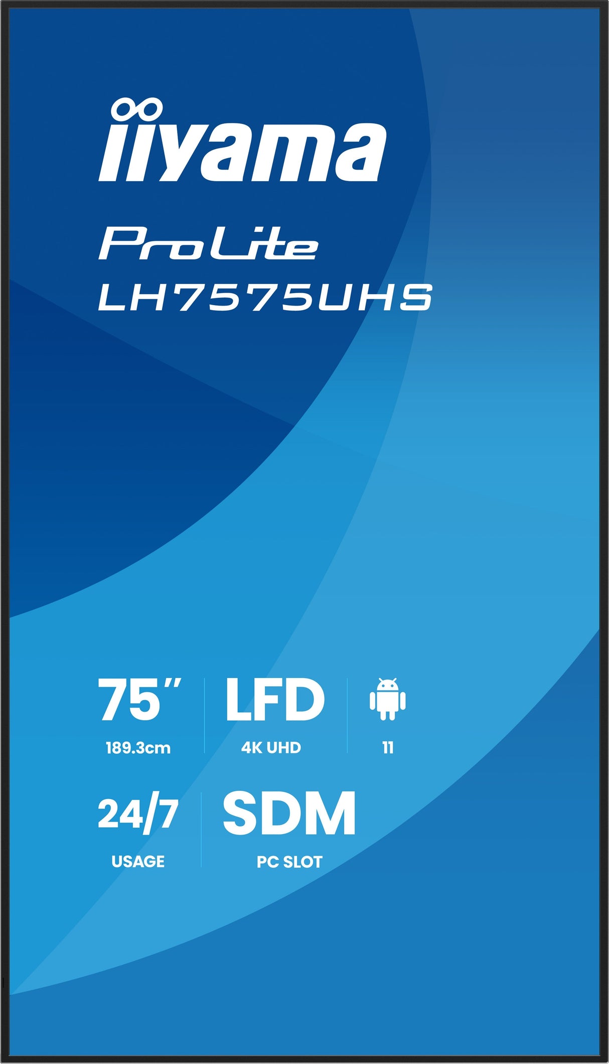 75" 3840x2160, Uhd Ips Panel,  Haze 25%, 500cd/Mý, Landscape