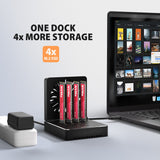 Adsa-M2c44 Stacja Dokujaca Usb4 Dla 4x M.2 Nvme Ssd Z Funkcja Klonowania Dysków Bez Komputera