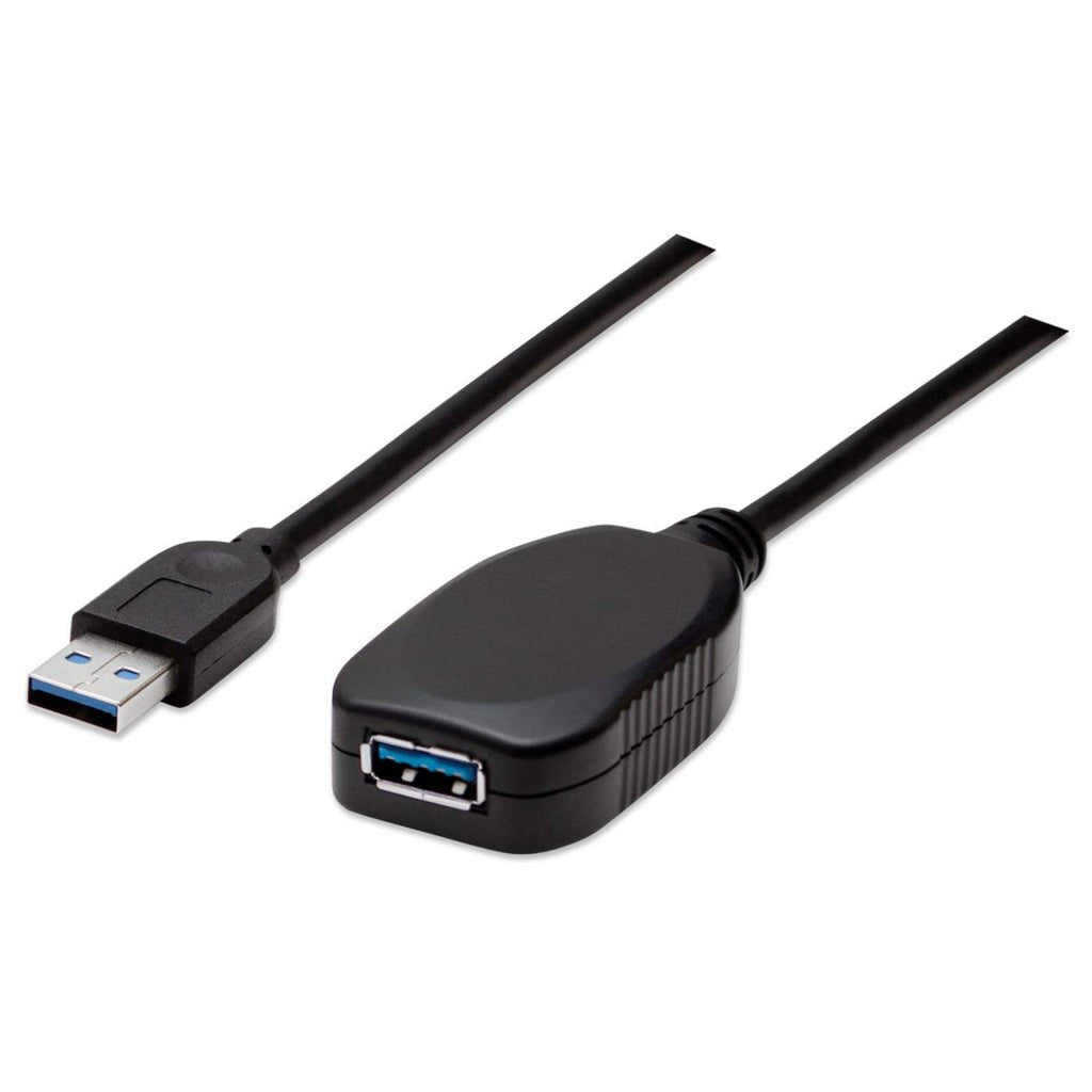 Cable Usb Manhattan Usb A/Usb A 5 M Macho/Hembra Negro