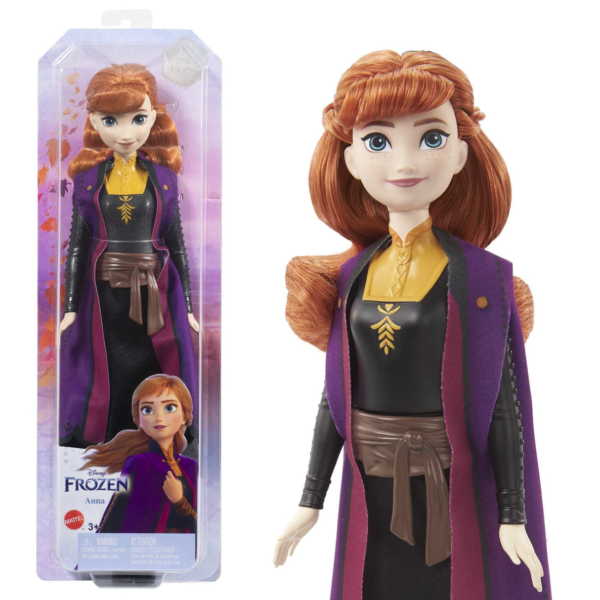 Mattel Disney Frozen - Anna (Vestimenta Película 2), Muñeca Hlw50